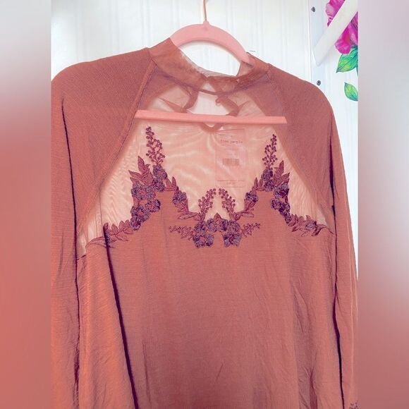 NWT Free People‎ Saheli Embroidered-Mesh Top Sz S - Picture 3 of 6